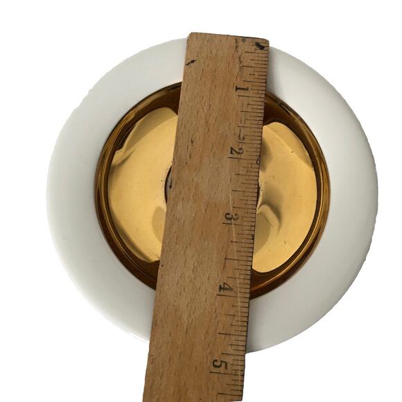 Vintage Arabia Finland Espresso Demitasse Cup Saucer White Gold Gilt Trim Set 2 - Picture 7 of 8